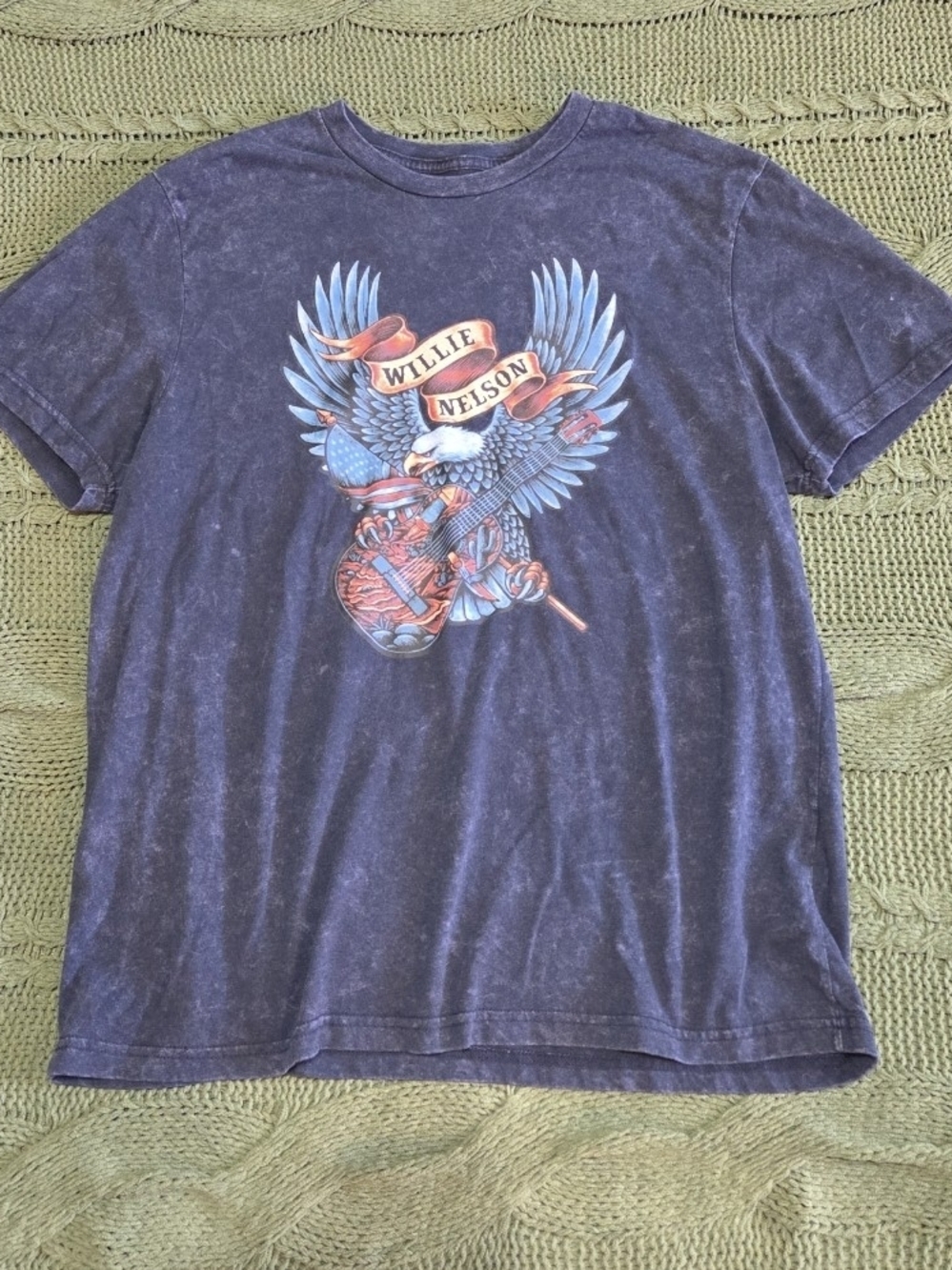 Willie Nelson Short Sleeve Graphic TShirt Vintage Country Rock Band Tee Usa
